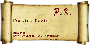 Pecsics Kevin névjegykártya